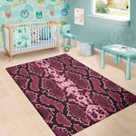 Pink Python Snakeskin Print Area Rug