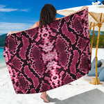Pink Python Snakeskin Print Beach Sarong Wrap
