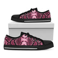 Pink Python Snakeskin Print Black Low Top Sneakers