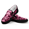 Pink Python Snakeskin Print Black Slip On Sneakers