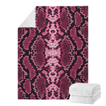 Pink Python Snakeskin Print Blanket