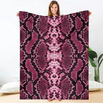 Pink Python Snakeskin Print Blanket