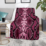 Pink Python Snakeskin Print Blanket