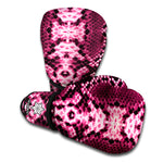 Pink Python Snakeskin Print Boxing Gloves
