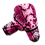 Pink Python Snakeskin Print Boxing Gloves