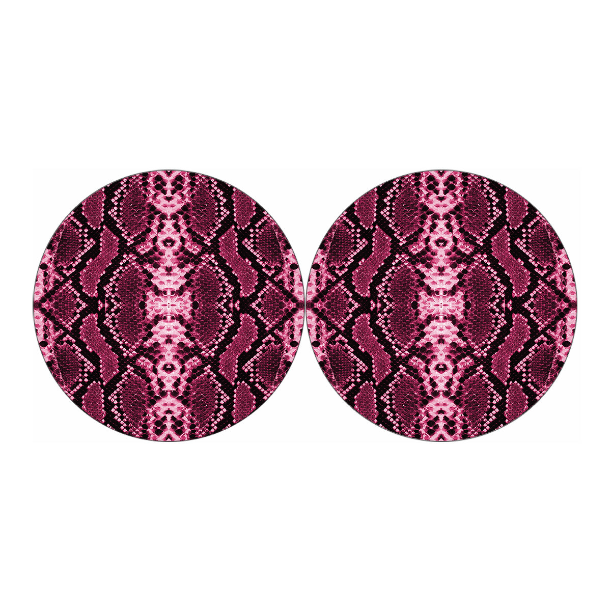 Pink Python Snakeskin Print Car Coasters