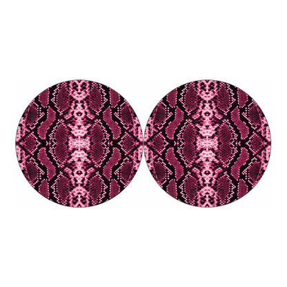 Pink Python Snakeskin Print Car Coasters
