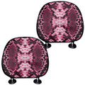 Pink Python Snakeskin Print Car Headrest Covers
