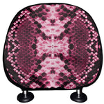 Pink Python Snakeskin Print Car Headrest Covers
