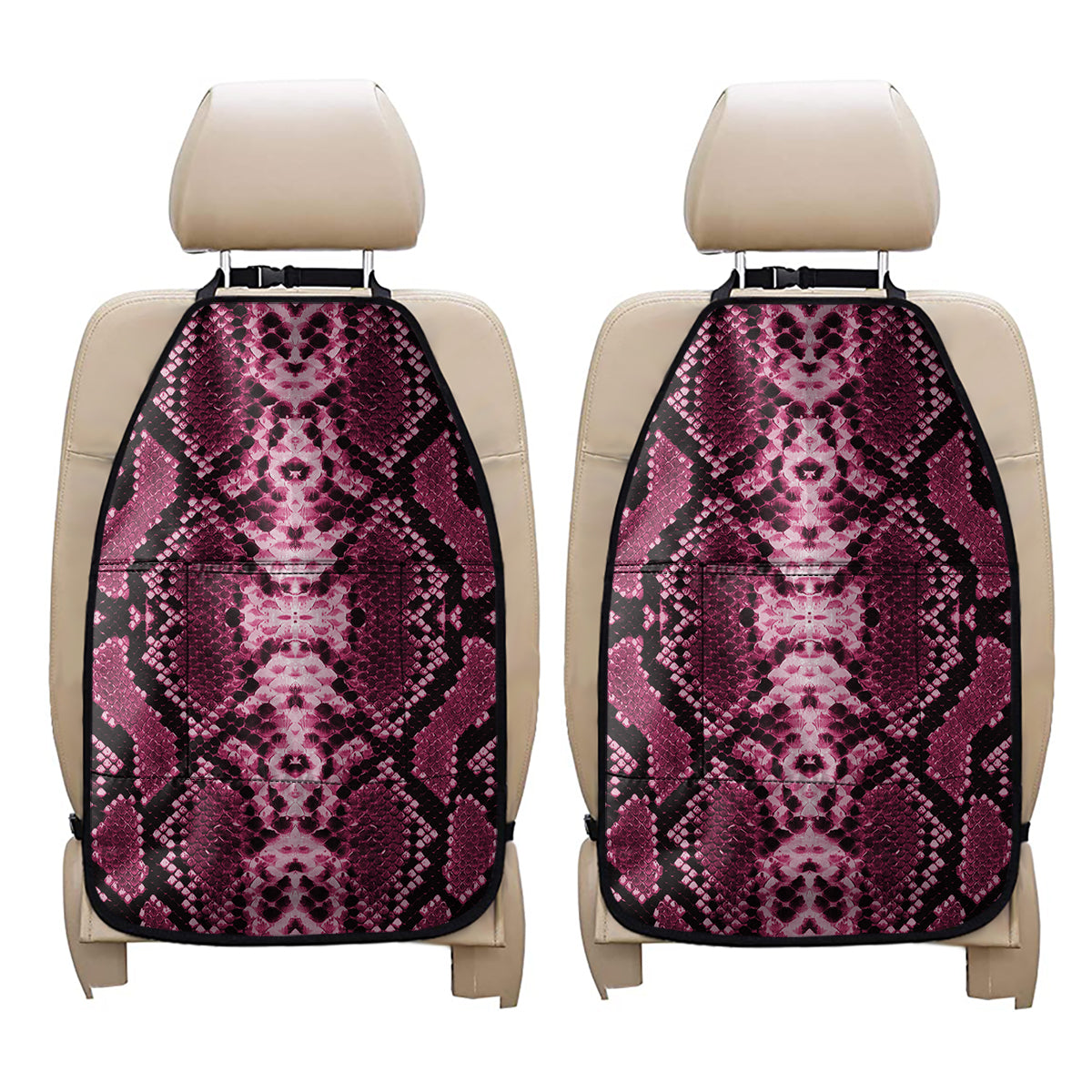 Pink Python Snakeskin Print Car Seat Organizers