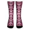 Pink Python Snakeskin Print Crew Socks