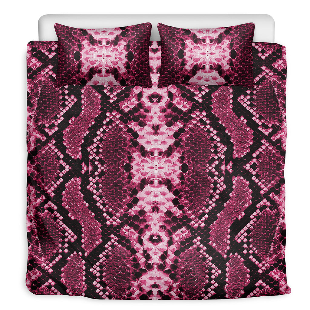 Pink Python Snakeskin Print Duvet Cover Bedding Set