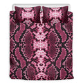 Pink Python Snakeskin Print Duvet Cover Bedding Set