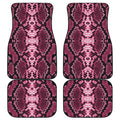 Pink Python Snakeskin Print Front and Back Car Floor Mats