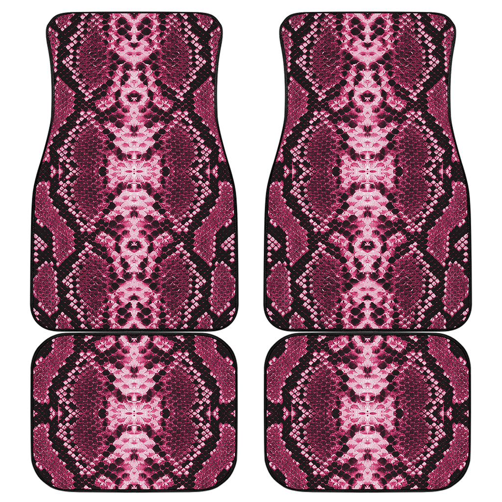 Pink Python Snakeskin Print Front and Back Car Floor Mats