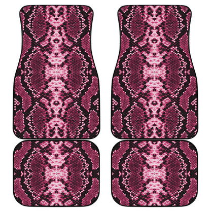 Pink Python Snakeskin Print Front and Back Car Floor Mats
