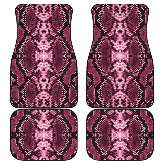Pink Python Snakeskin Print Front and Back Car Floor Mats