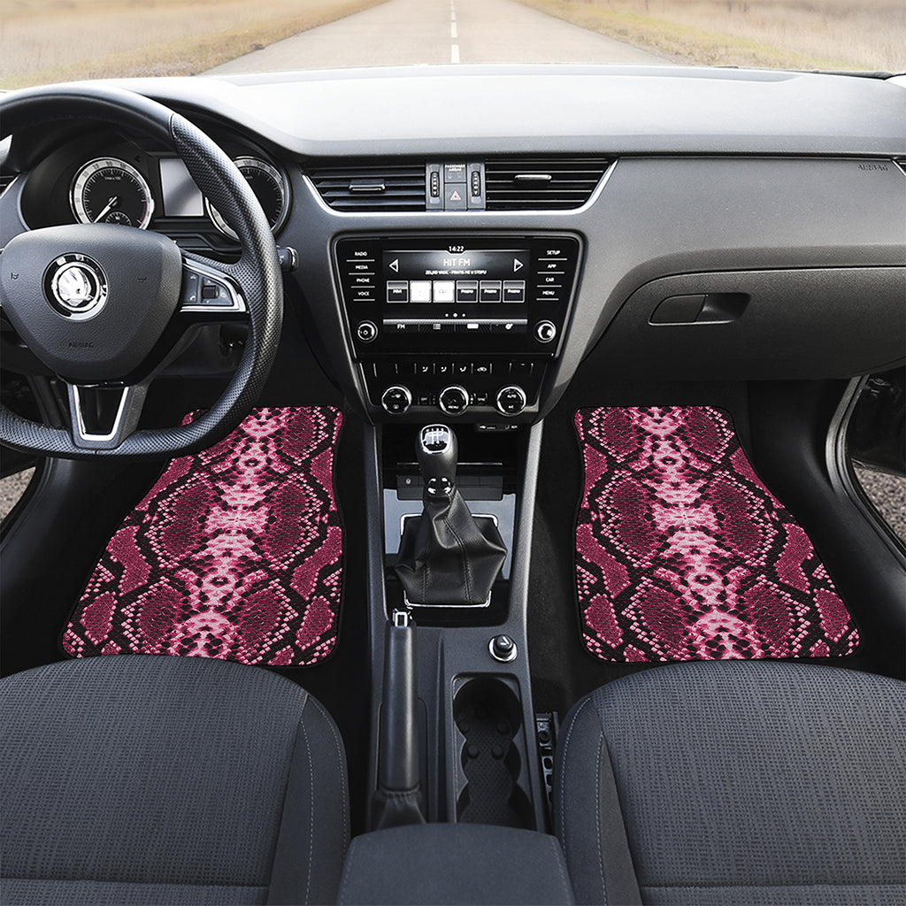 Pink Python Snakeskin Print Front and Back Car Floor Mats