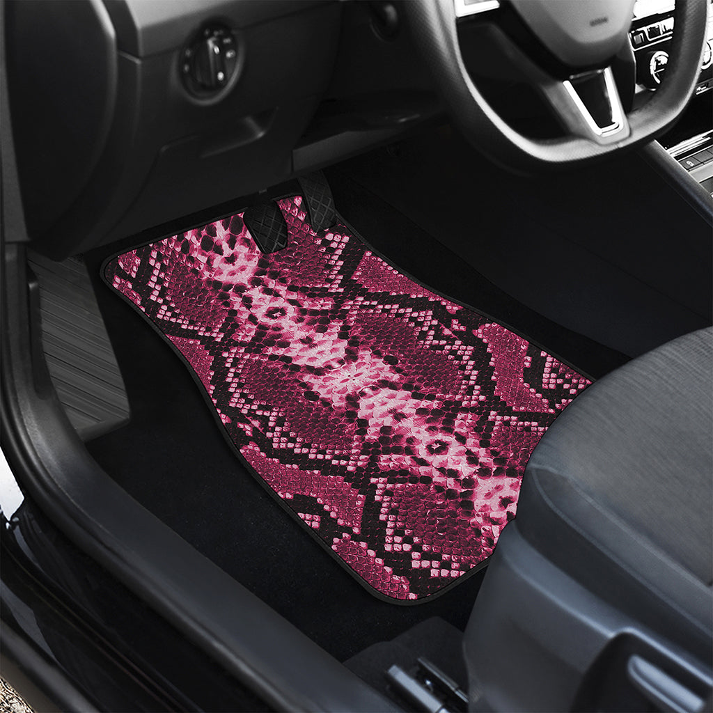 Pink Python Snakeskin Print Front and Back Car Floor Mats