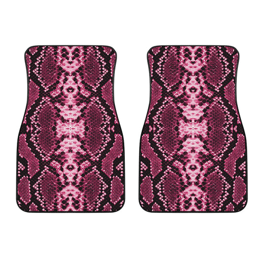 Pink Python Snakeskin Print Front Car Floor Mats