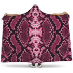Pink Python Snakeskin Print Hooded Blanket