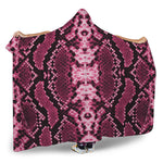 Pink Python Snakeskin Print Hooded Blanket