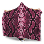 Pink Python Snakeskin Print Hooded Blanket