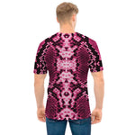 Pink Python Snakeskin Print Men's T-Shirt