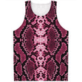 Pink Python Snakeskin Print Men's Tank Top