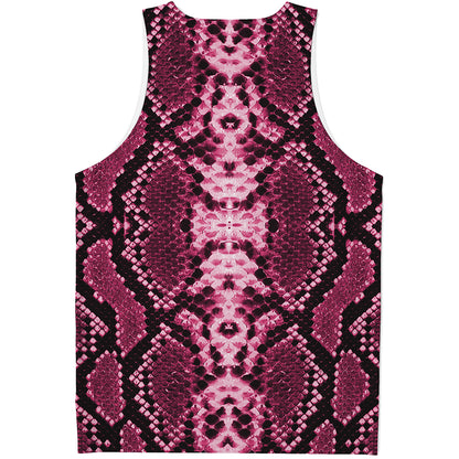 Pink Python Snakeskin Print Men's Tank Top