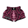 Pink Python Snakeskin Print Muay Thai Boxing Shorts