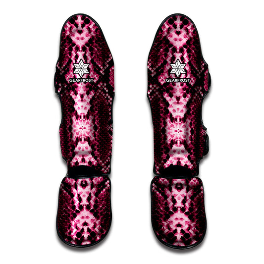 Pink Python Snakeskin Print Muay Thai Shin Guard