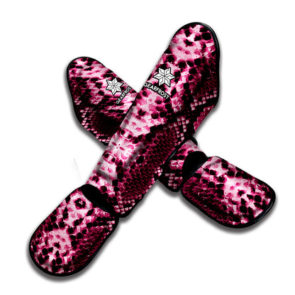 Pink Python Snakeskin Print Muay Thai Shin Guard