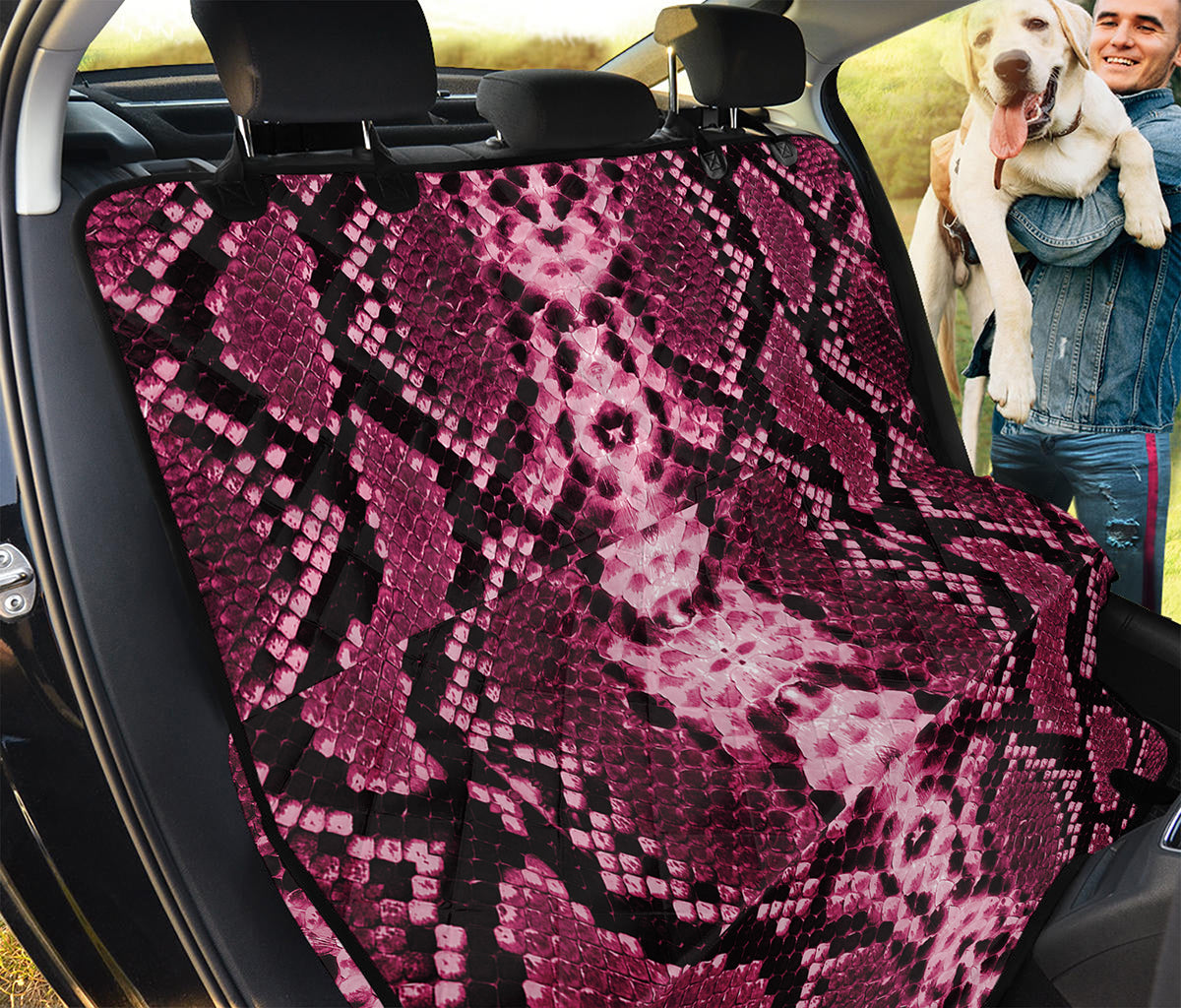 Pink Python Snakeskin Print Pet Car Back Seat Cover