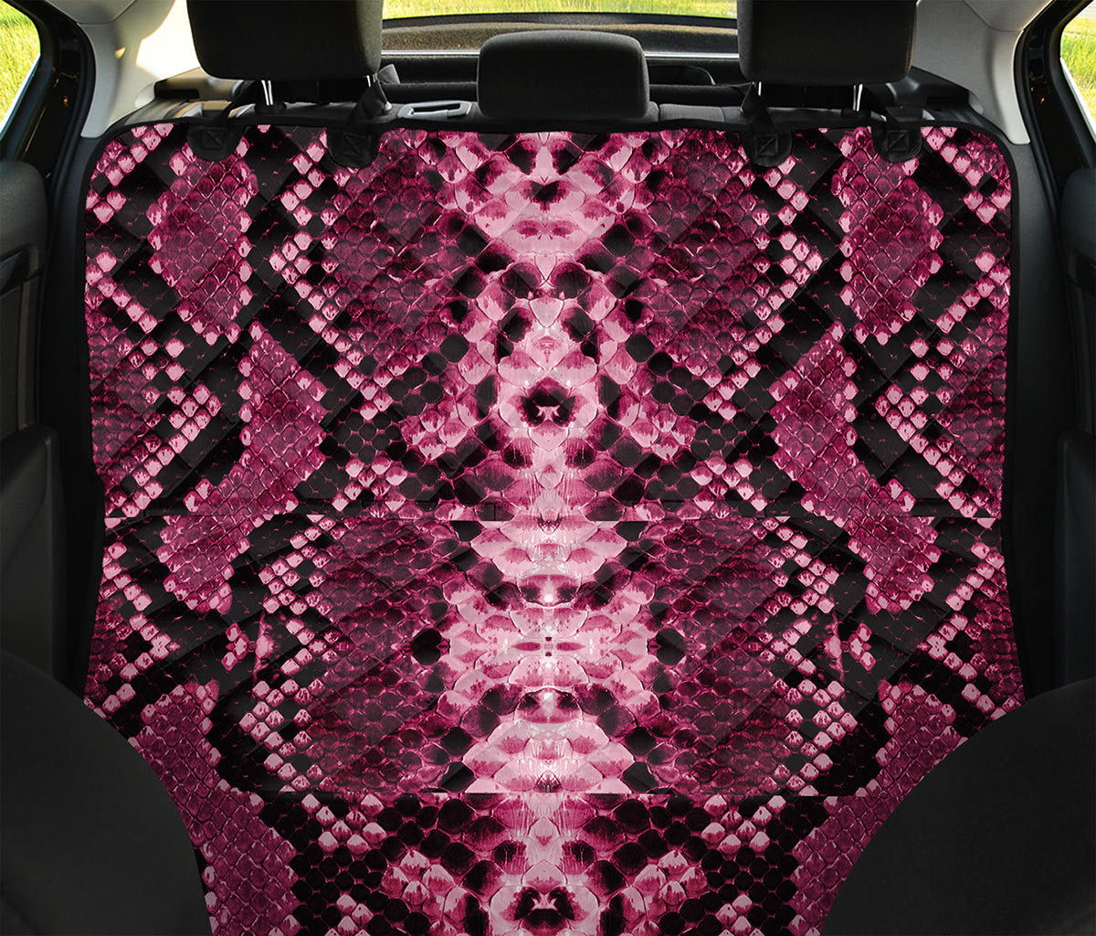 Pink Python Snakeskin Print Pet Car Back Seat Cover