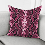 Pink Python Snakeskin Print Pillow Cover