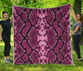 Pink Python Snakeskin Print Quilt