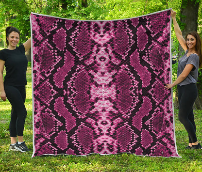 Pink Python Snakeskin Print Quilt