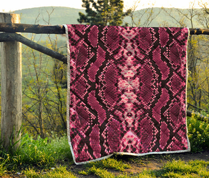Pink Python Snakeskin Print Quilt