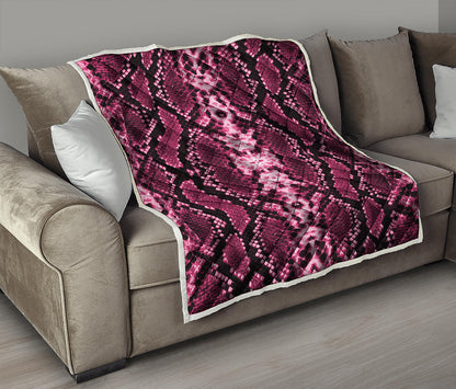 Pink Python Snakeskin Print Quilt