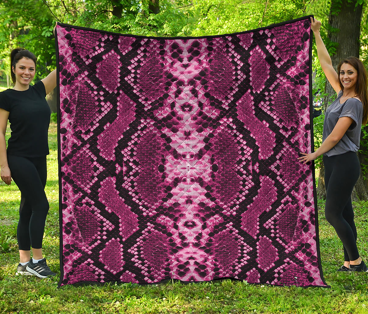 Pink Python Snakeskin Print Quilt