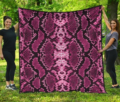 Pink Python Snakeskin Print Quilt