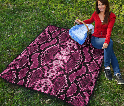 Pink Python Snakeskin Print Quilt
