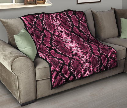 Pink Python Snakeskin Print Quilt