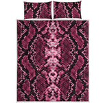 Pink Python Snakeskin Print Quilt Bed Set