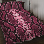 Pink Python Snakeskin Print Quilt Bed Set