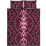 Pink Python Snakeskin Print Quilt Bed Set