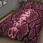 Pink Python Snakeskin Print Quilt Bed Set