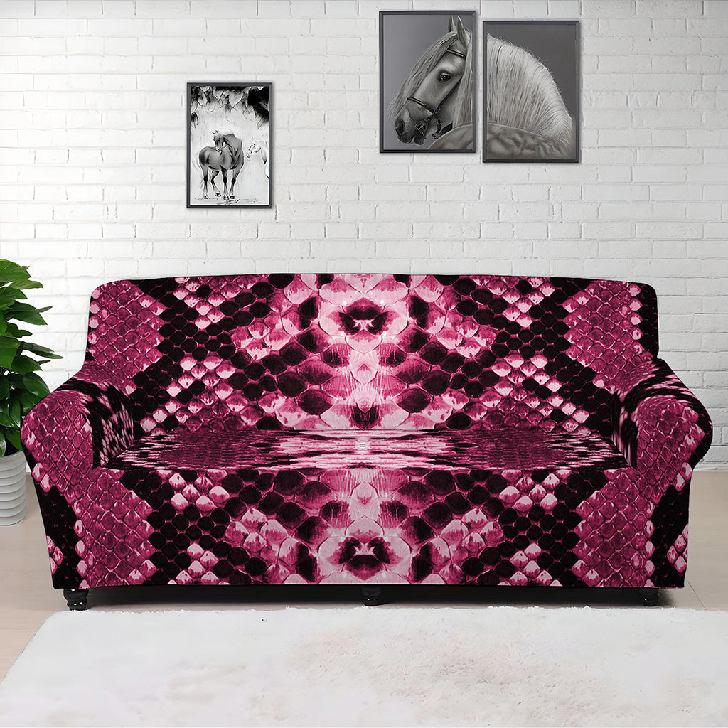 Pink Python Snakeskin Print Sofa Cover