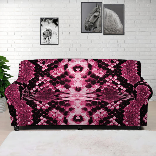Pink Python Snakeskin Print Sofa Cover